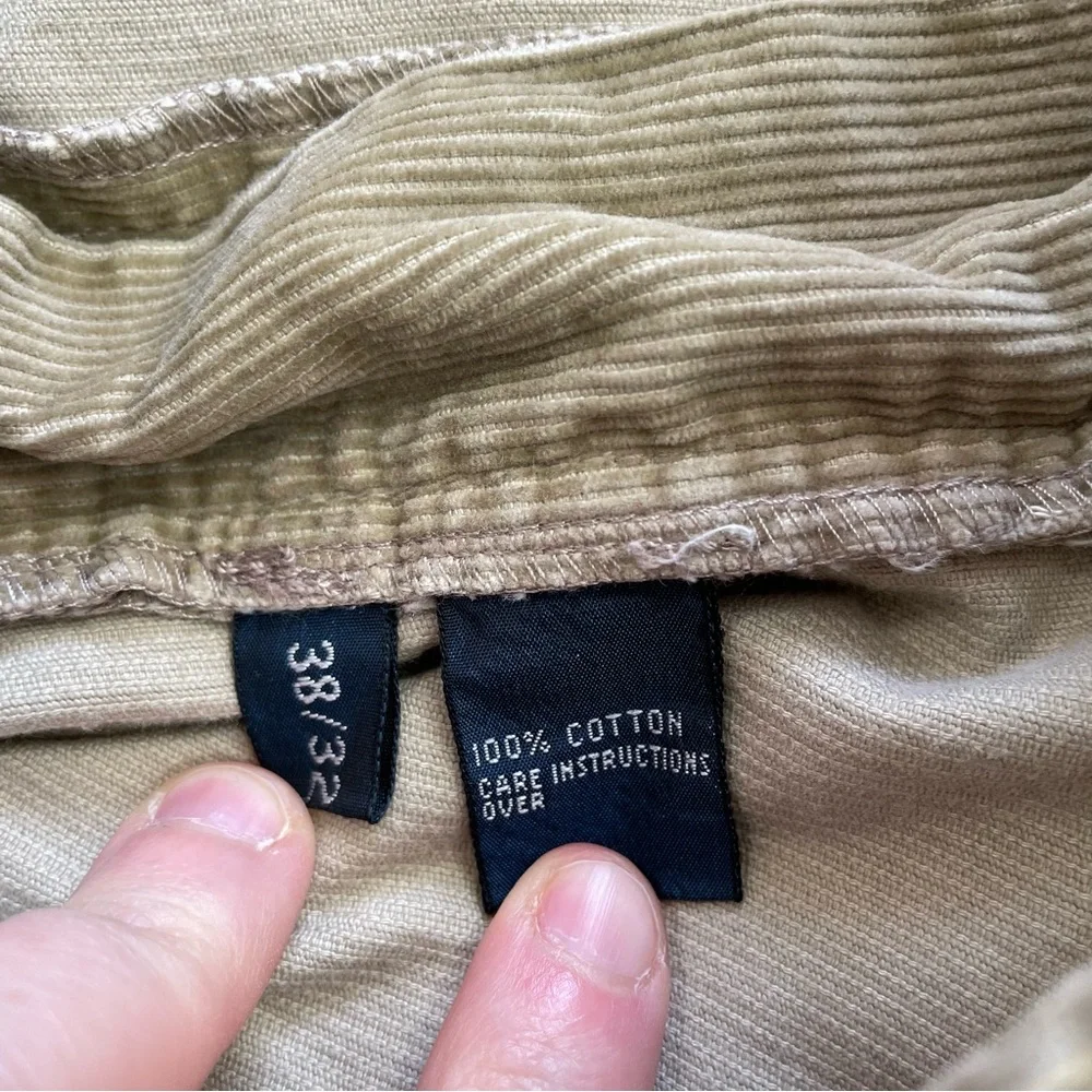 Polo Ralph Lauren Pants 38x32 Men’s Corduroy Khaki‎ Pleated Vintage